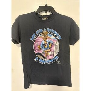 Vintage My Grandpas A Trucker Youth T-shirt Size L